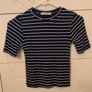 NWOT Play Bonbon Navy and white striped baby tee from Korea